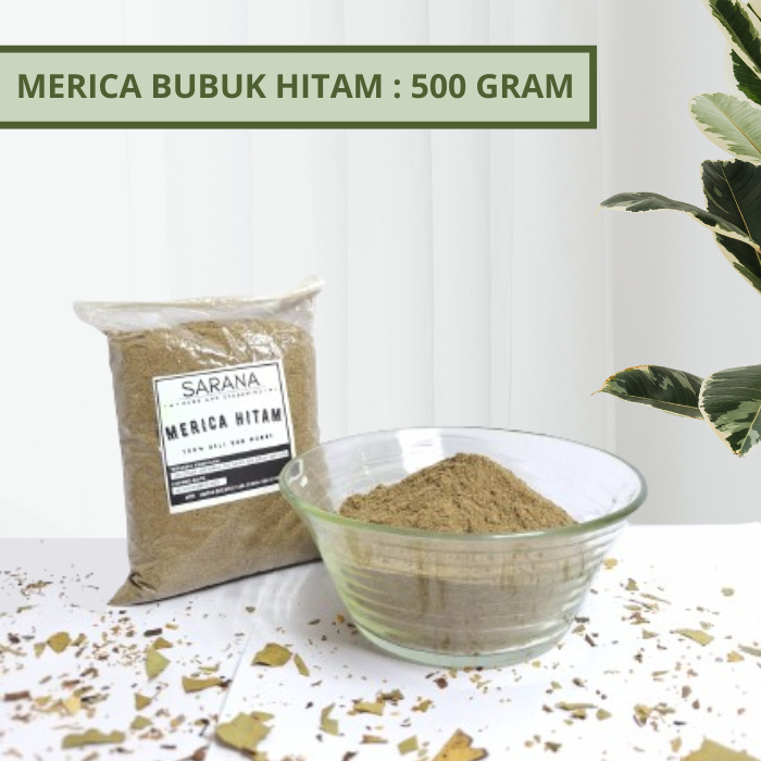 Merica Hitam Bubuk Asli Murni 500 Gram / Merica Powder Rempah Bubuk / Bumbu Dapur Bubuk Lengkap
