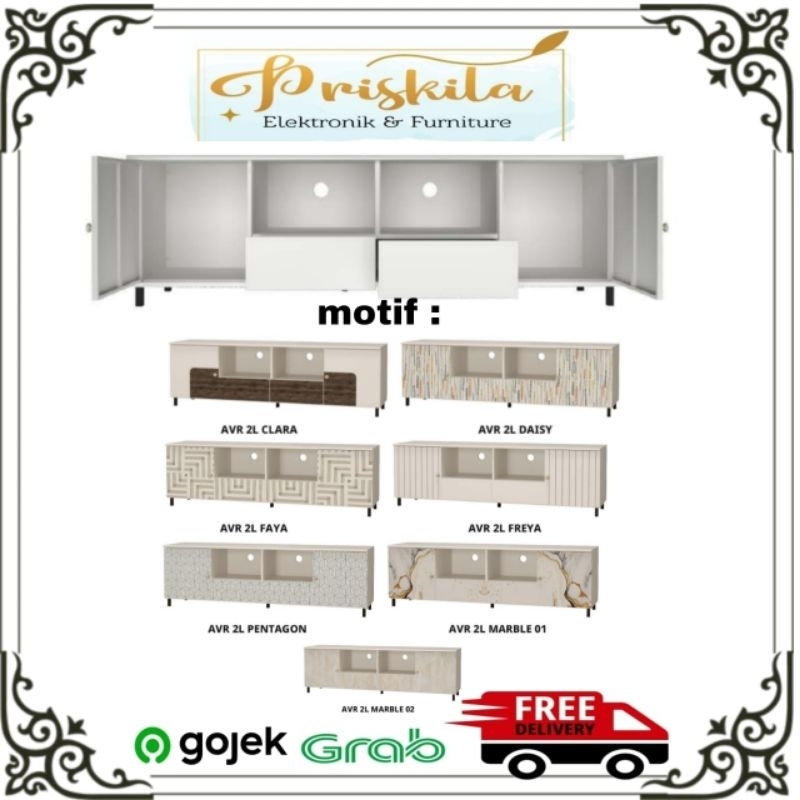 BUFFET TV plat besi / buffet tv minimalis/ buffet tv 2 laci bahan besi / furniture Palembang / olyms