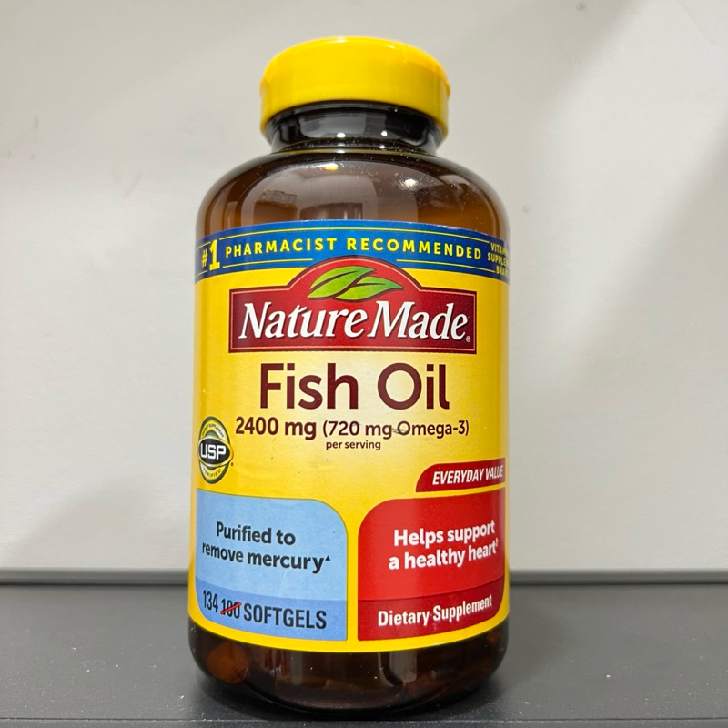 Nature Made Fish Oil 2400mg Per Serving Softgels, Omega 3 Fish Oil Supplements, 134 Count exp 04/27