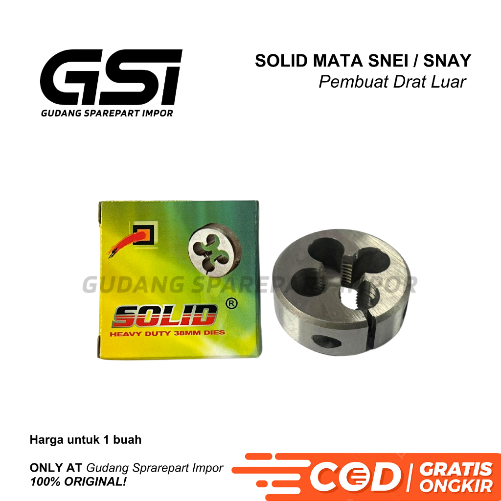SOLID Mata Snei Pembuat Drat Luar / Snay / Alat Ulir Drat / Senai / Snai / Round Dies HSS