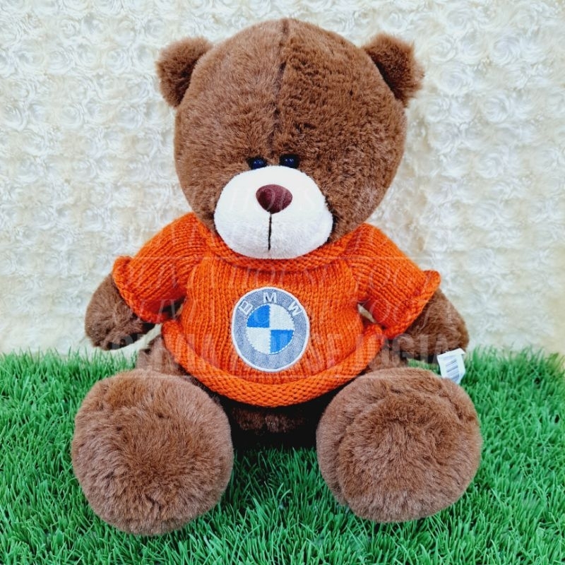 Boneka Beruang Coklat Boneka Bear Baju Sweater Oren Boneka Beruang Chubby