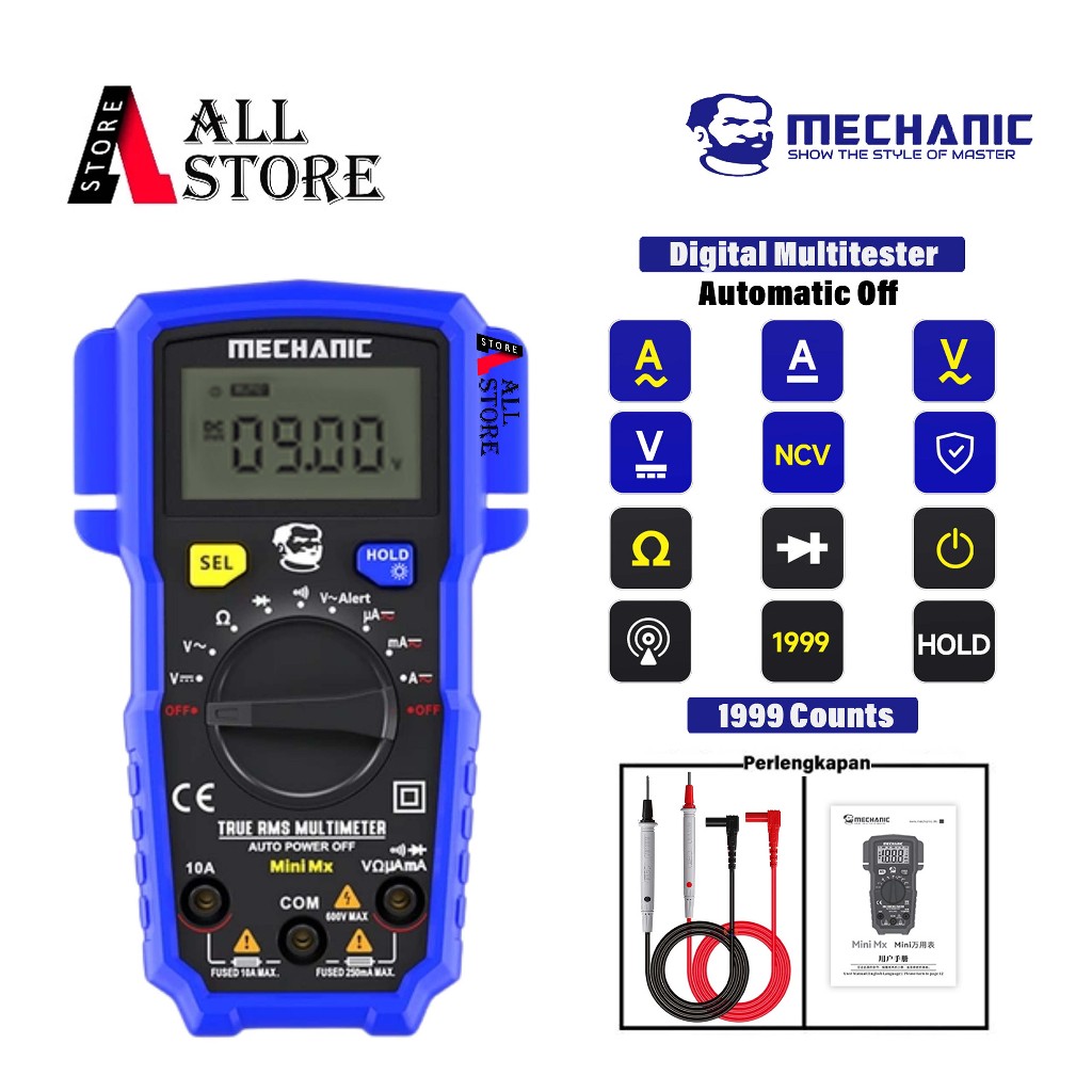 Mechanic MINITD MX Multitester Digital Original - Multitester Auto Power Off - Multitester Teknisi