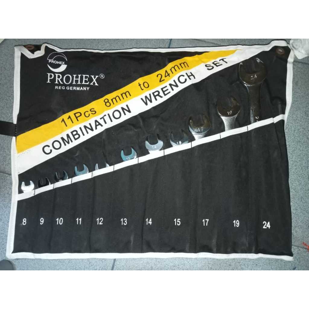 KUNCI RING PAS SET 8mm - 24mm PROHEX/ RING PAS SET PROHEX / COMBINATION WRENCH 11 PCS PROHEX