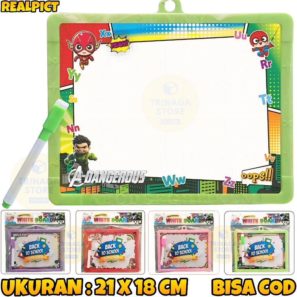 

( BISA COD ) PROMO UKURAN SEDANG Papan Tulis Anak Whiteboard / Mainan Whiteboard / Papan Tulis Hapus / Drawing Board Karakter SNI Murah