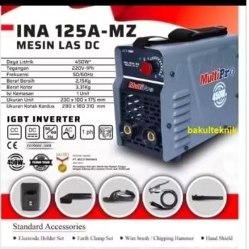 mesin las listrik MULTIPRO Ina 125 A-ST (450 WATT),  mesin las LAKONI 123 IX (450 WATT)