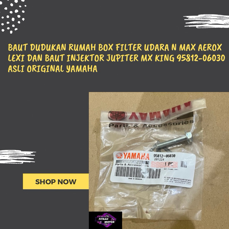 Baut dudukan rumah box filter udara N max Aerox Lexi dan baut injektor Jupiter Mx king 95812-06030 a