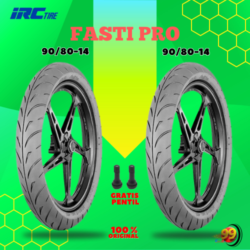 Paket Ban Soft Compound Motor Matic IRC FASTI PRO 90/80-14 + 90/80-14 Tubeless