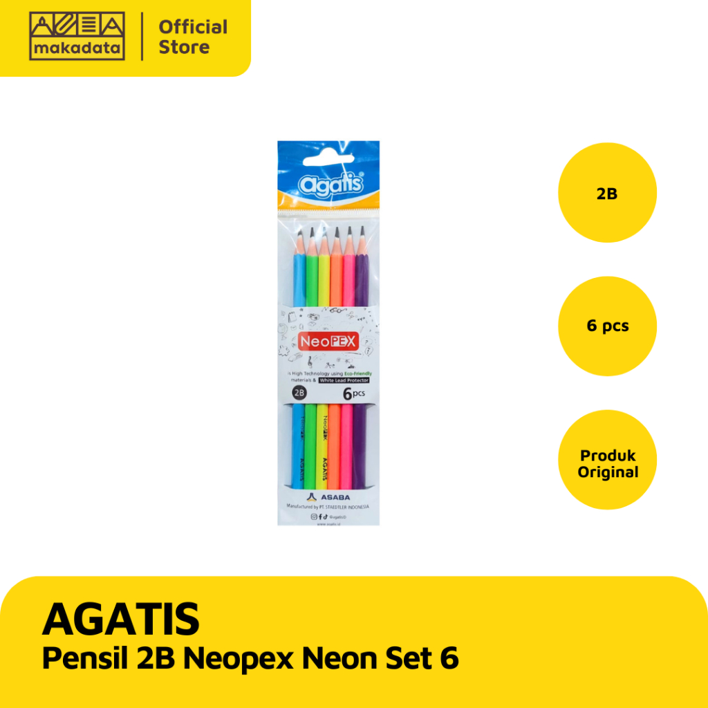 

PENSIL/ PENCIL AGATIS 2B NEOPEX NEON SET 6 MURAH