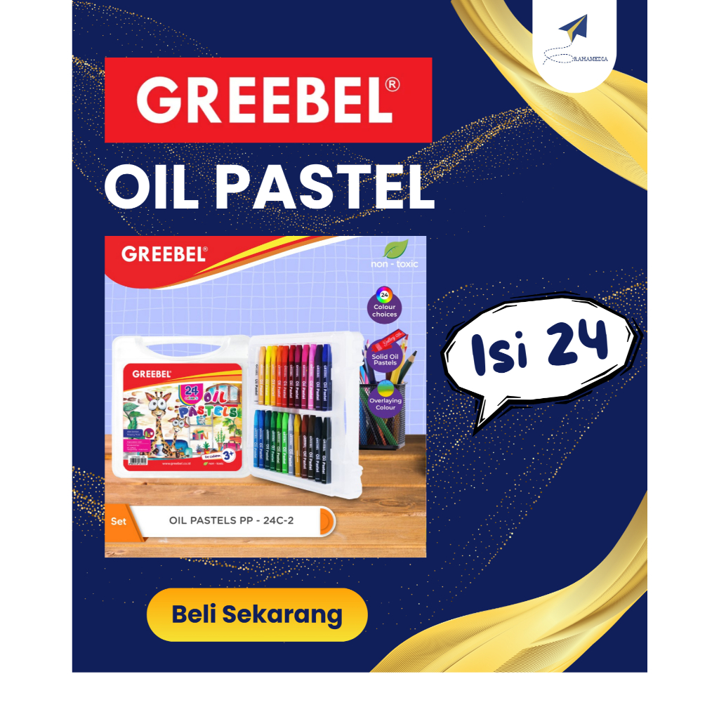 

Crayon GREEBEL 24 Warna | Oil Pastels Hexagonal 24 Color set Original | Krayon Asli dan Murah