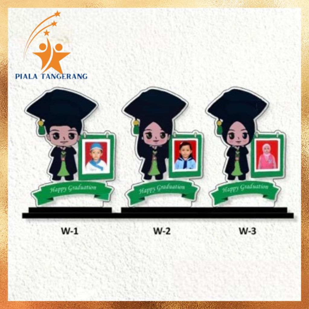Piala Wisuda Akrilik Custom Plakat Wisuda Custom Bingkai Foto Siswa