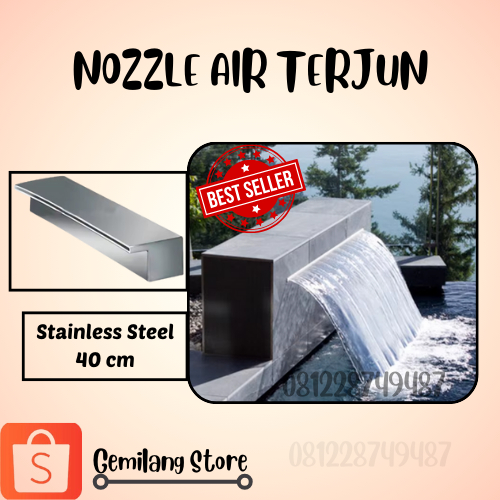 Nozzle Air Terjun Stainless Steel 40 cm
