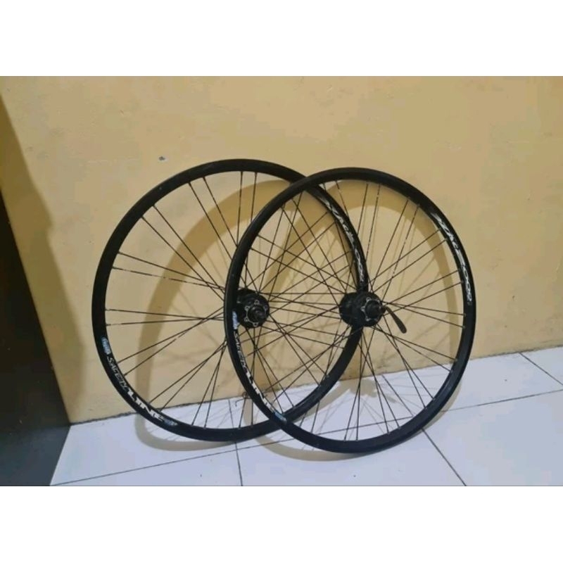 Wheelset Rakit MTB 26 inch Hub freehub shimano M475 Rims ZAC2000 spoke Stainless
