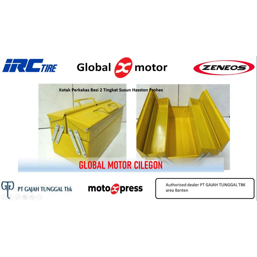 GLOBAL CLG - Tool Box / Toolbox / Kotak Perkakas Besi 2 Tingkat Susun Hasston Prohex
