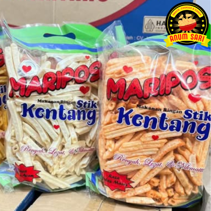 

Stik Kentang Mariposa 250 Gram / Cemilan Potato Snack - Anum Sari