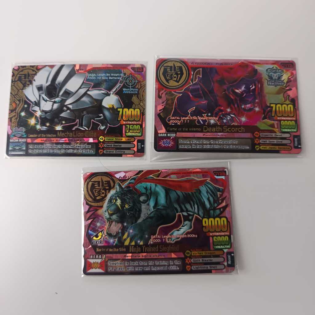 Set Kartu Animal Kaiser ULTRA RARE Super Rare Ver. Death Scorch, NTS, Mecha Lion Elite ORIGINAL (USE
