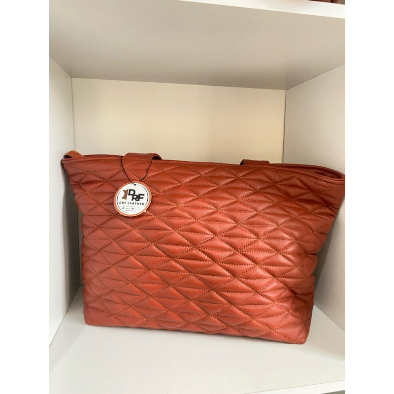 tas puffy kulit domba asli garut