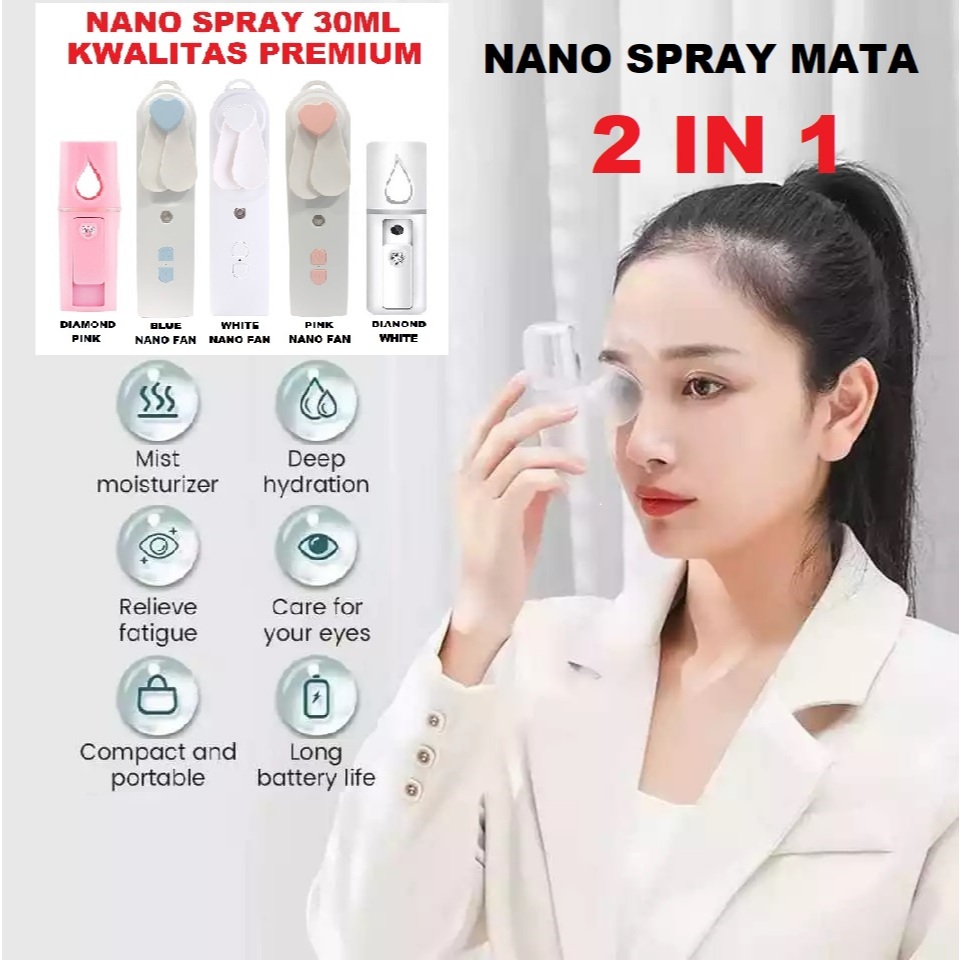 MINI NANO FAN MIST SPRAYER IONS SKIN CARE -  RECHARGER NANO MATA NANO SPRAY 2 IN 1