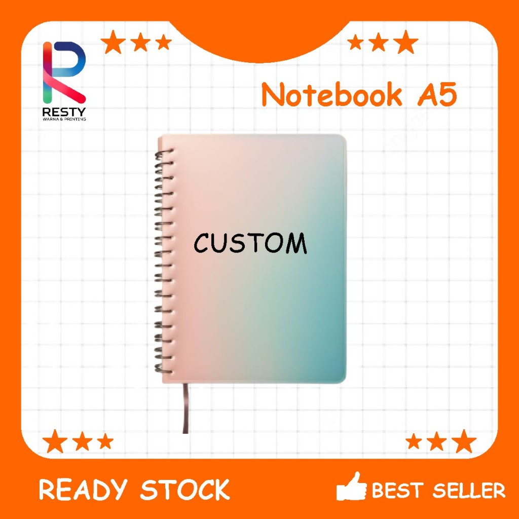 

Notes, Notebook, Buku Catatan A5 Custom Nama, Gambar, Logo, Merchandise – 100 Halaman aesthetic