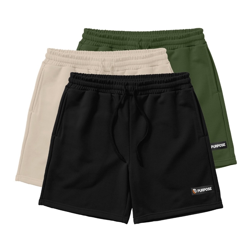 KODE J48X PURPOSE  Celana Pendek Boardshort Matt Fleece Lembut