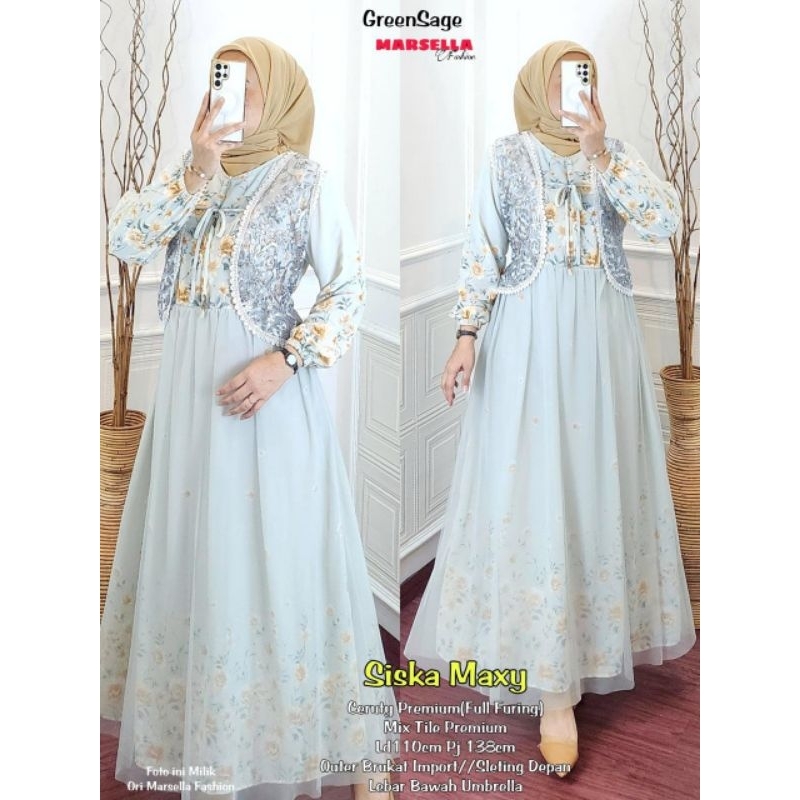 Siska. Nagita Maxy dress/ gamis branded murah /dress set hijab / dress kondangan / dress pesta