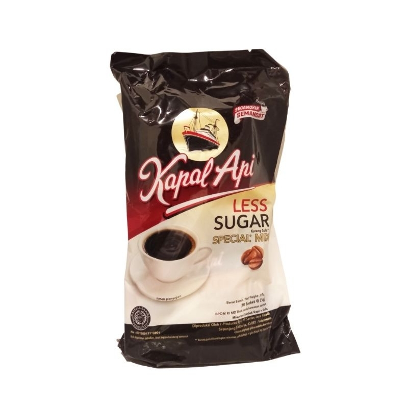 

kapal api less sugar 10 x 21 gr