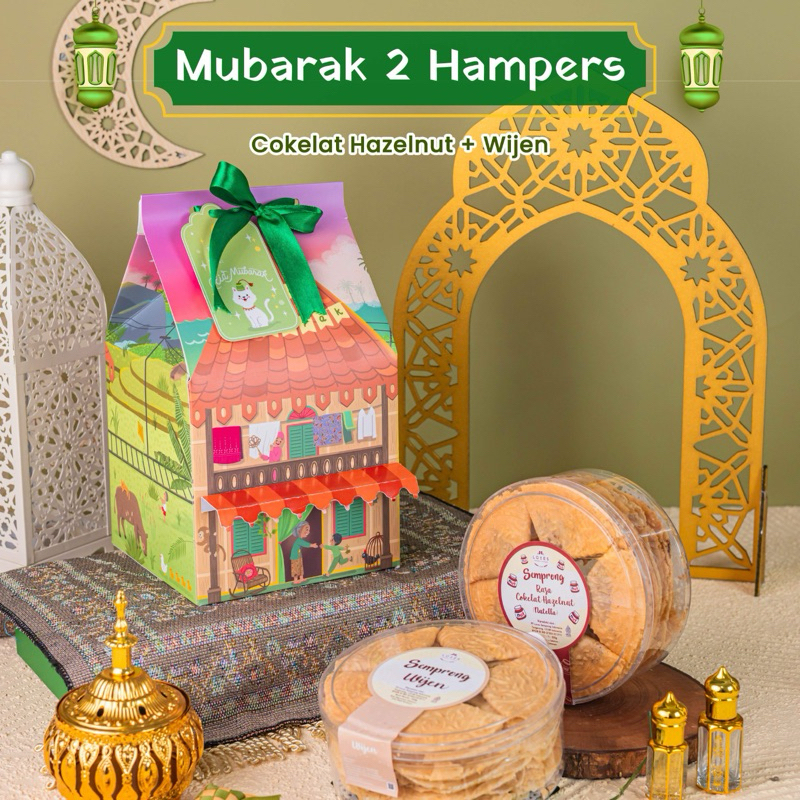 

Loves Semprong Mubarak 2 Hampers Lebaran / Idul Fitri Set Varian Cokelat Hazelnut + Wijen