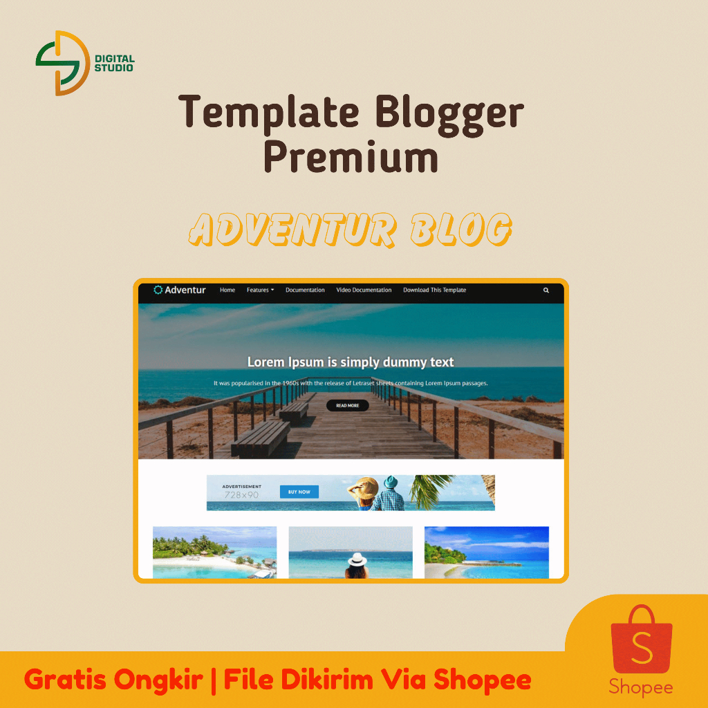 Template  Premium Adventur Blog Blogger