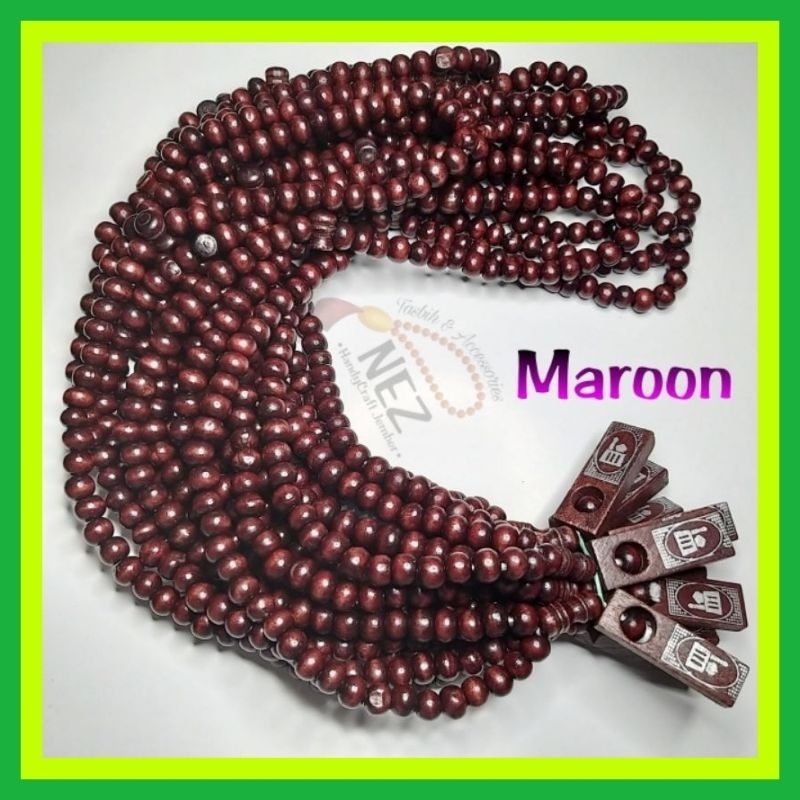•MINOR 20 PCS•Tasbih Kayu Souvenir 99 Butir Kayu Kopi Murah Meriah Cocok Untuk Souvenir Pernikahan, 