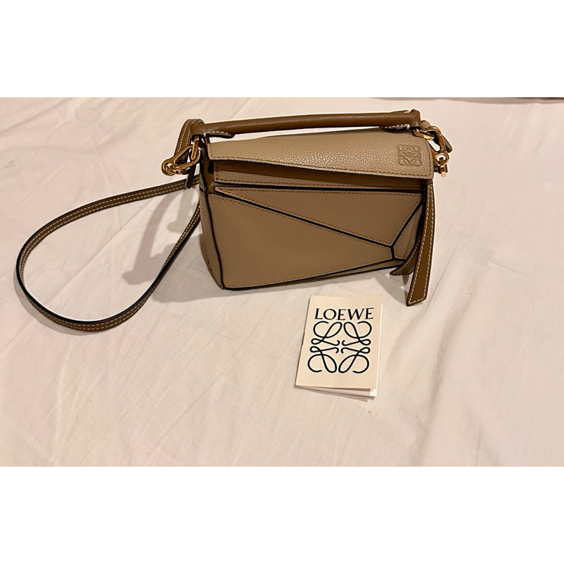 Preloved Loewe Mini Puzzle Bag - Sand