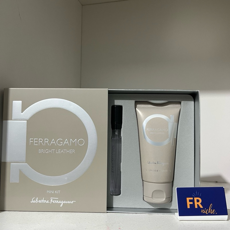ferragamo bright leather mini kit travel spray 5ml edp + lotion 50ml