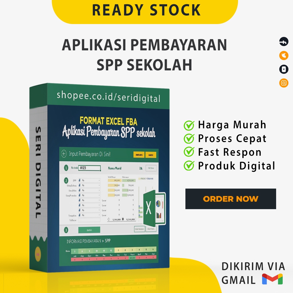 APLIKASI PEMBAYARAN SPP SEKOLAH - Program Excel Macro Pembayaran Keuangan SPP Sekolah