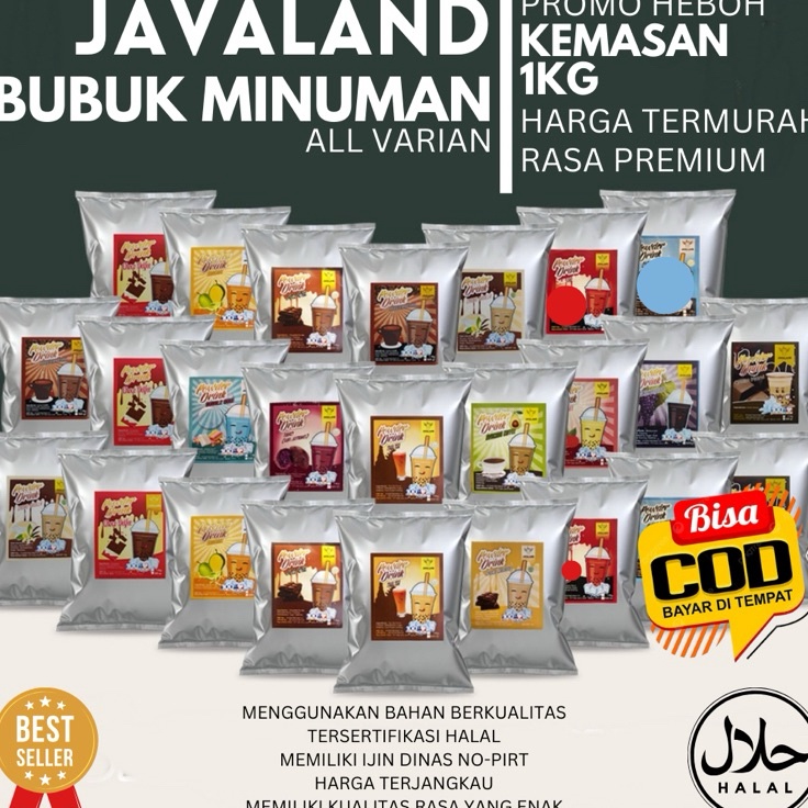 

Javaland Mix Bubuk Minuman Boba Kekinian Aneka Rasa 1kg