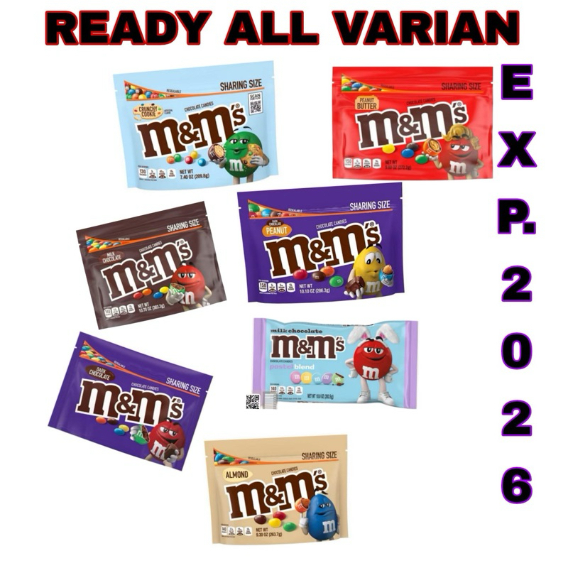 

waw EXP 2026 M&M Chocolate Sharing Size varian dark chocolate Coklat import premium Mulus
