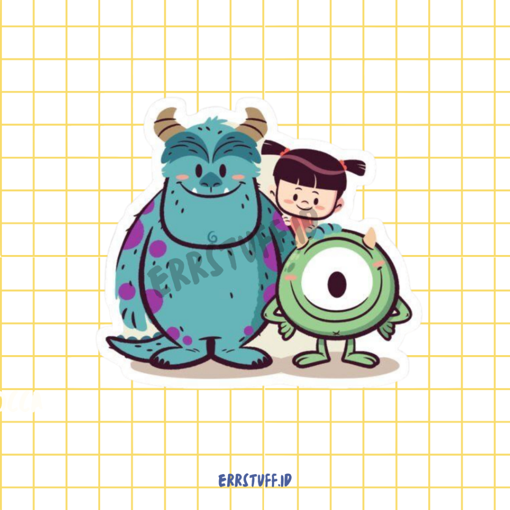 

Stiker monster inc murah lucu doff/matte hologram/stiker laptop