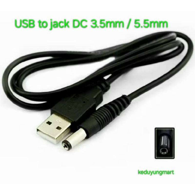 konektor USB ke jack DC 3.5mm 5.5mm