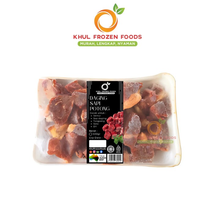 

Daging Sapi Potong 500Gr - daging sapi segar - daging sapi potongan 500 gr - khul frozen foods