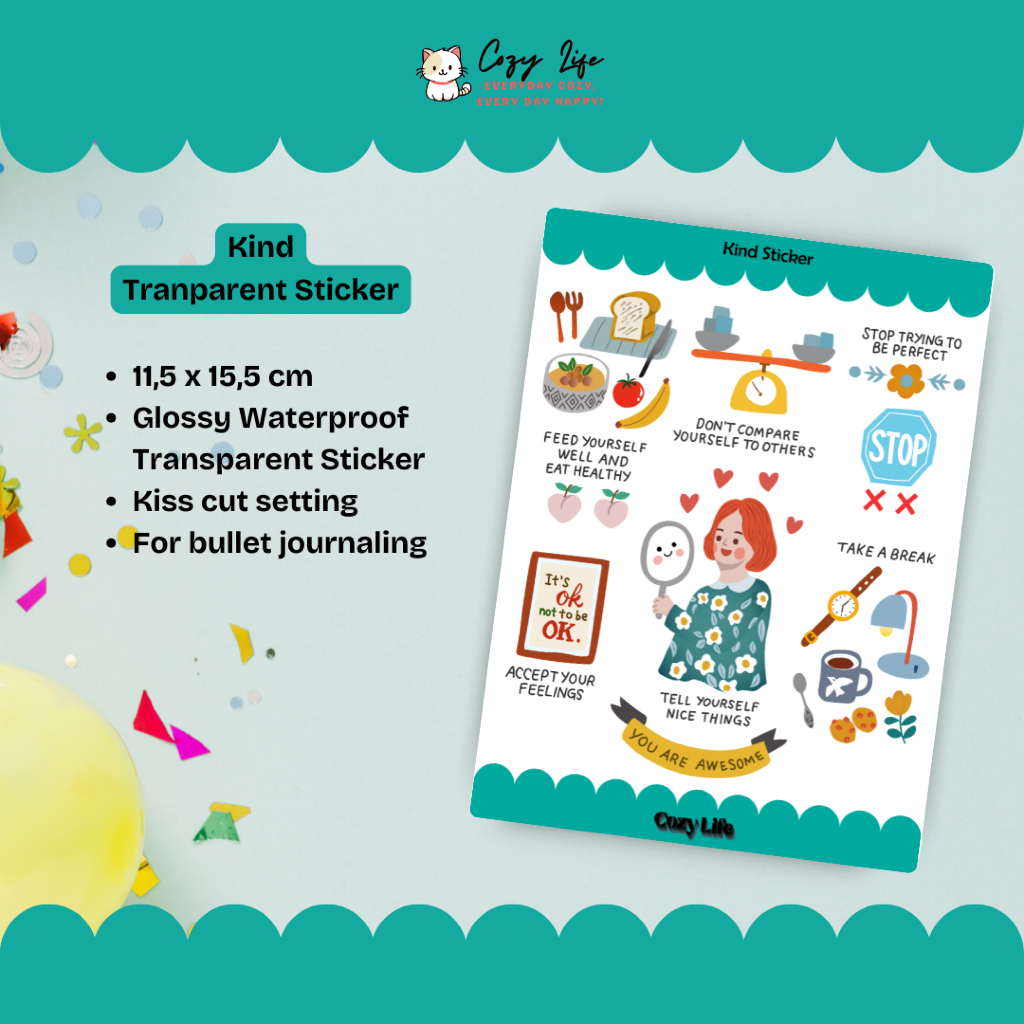 

Kind Transparent Sticker by Cozy Live