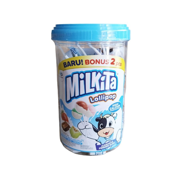 

Permen Milkita Lollipop - Toples Isi 30pcs / Refill Bag isi 30's