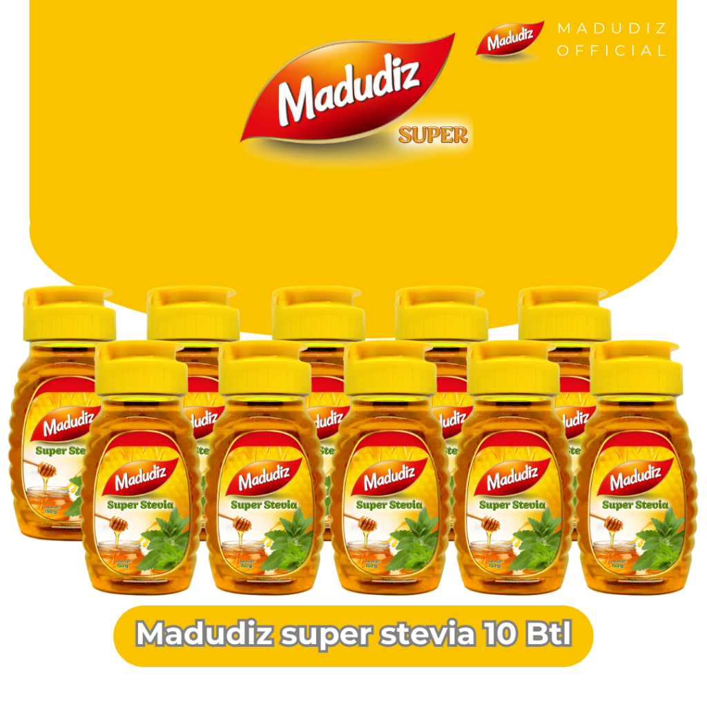 

Madudiz Madu Super Stevia150gr Paket 10 Botol – Madu Alami dengan Ekstrak Daun Stevia - Membantu Menjaga Daya Tahan Tubuh
