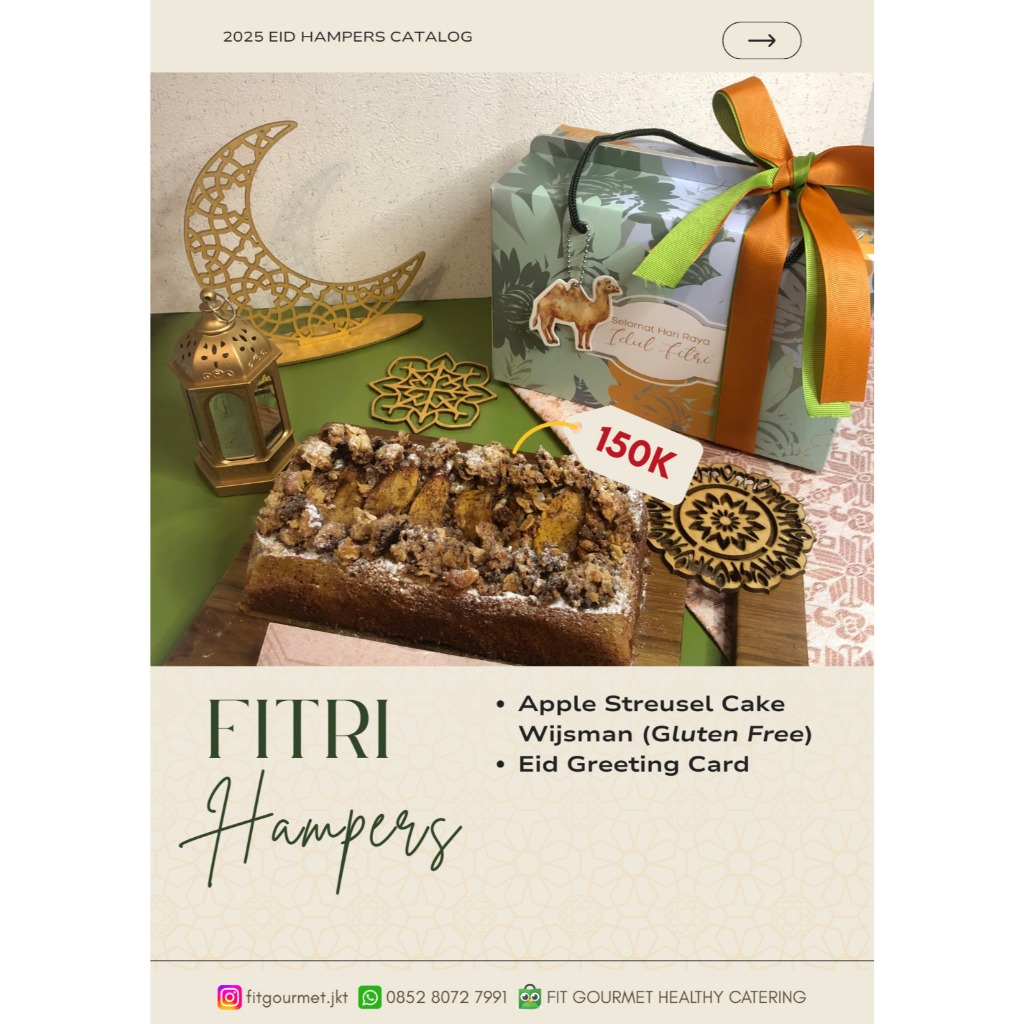 

HAMPERS FITRI LEBARAN | APPLE STREUSEL CAKE | WIJSMAN BUTTER | GLUTEN FREE | OAT FLOUR