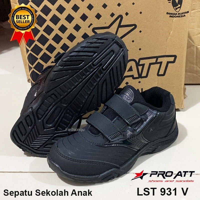 Unik Sepatu Sekolah Pro Att / Sepatu Sekolah Anak Laki Laki Perempuan / Sepatu Hitam Polos Unisex