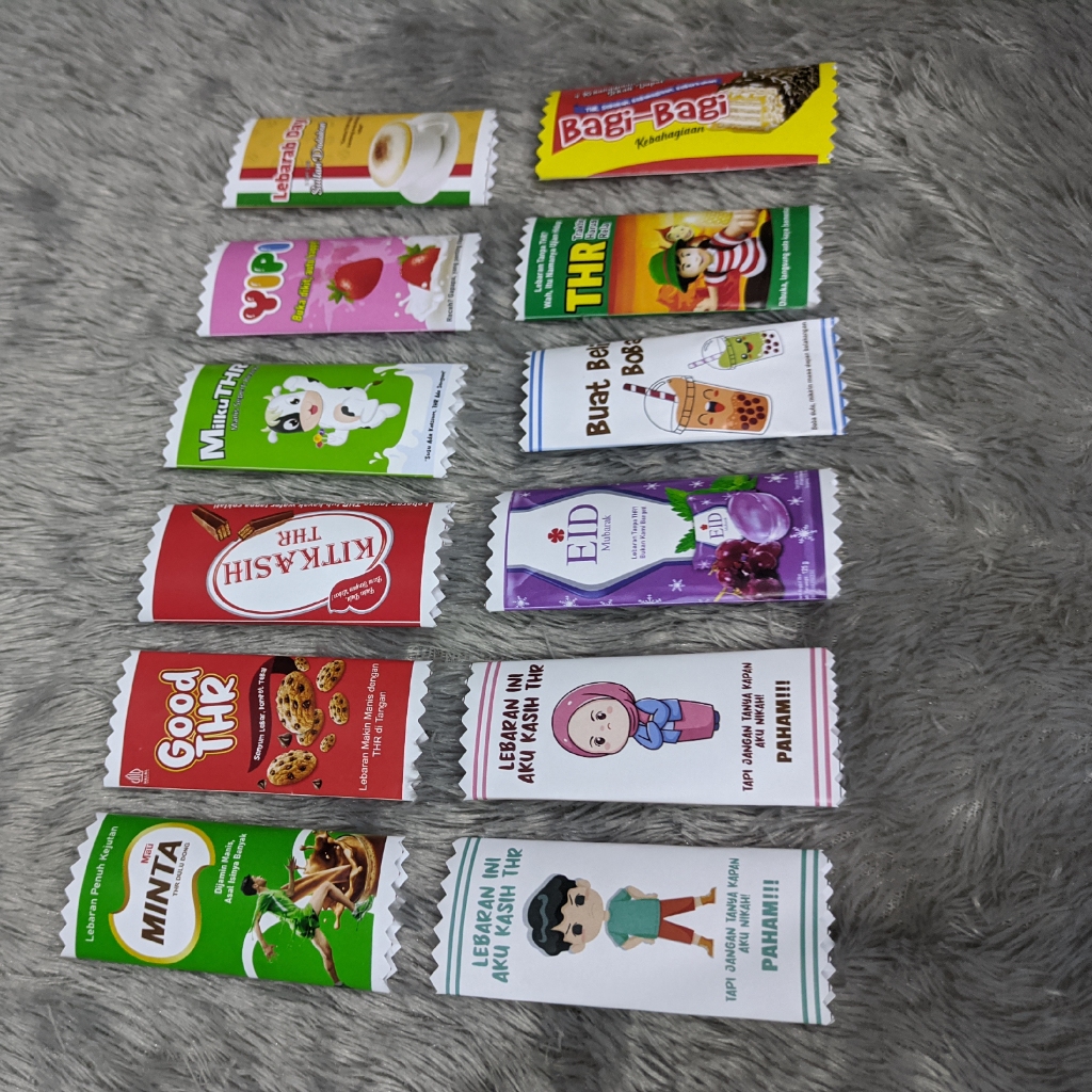 

[isi 10 pcs] amplop lebaran bentuk permen siap pakai | bahan glossy 150gr