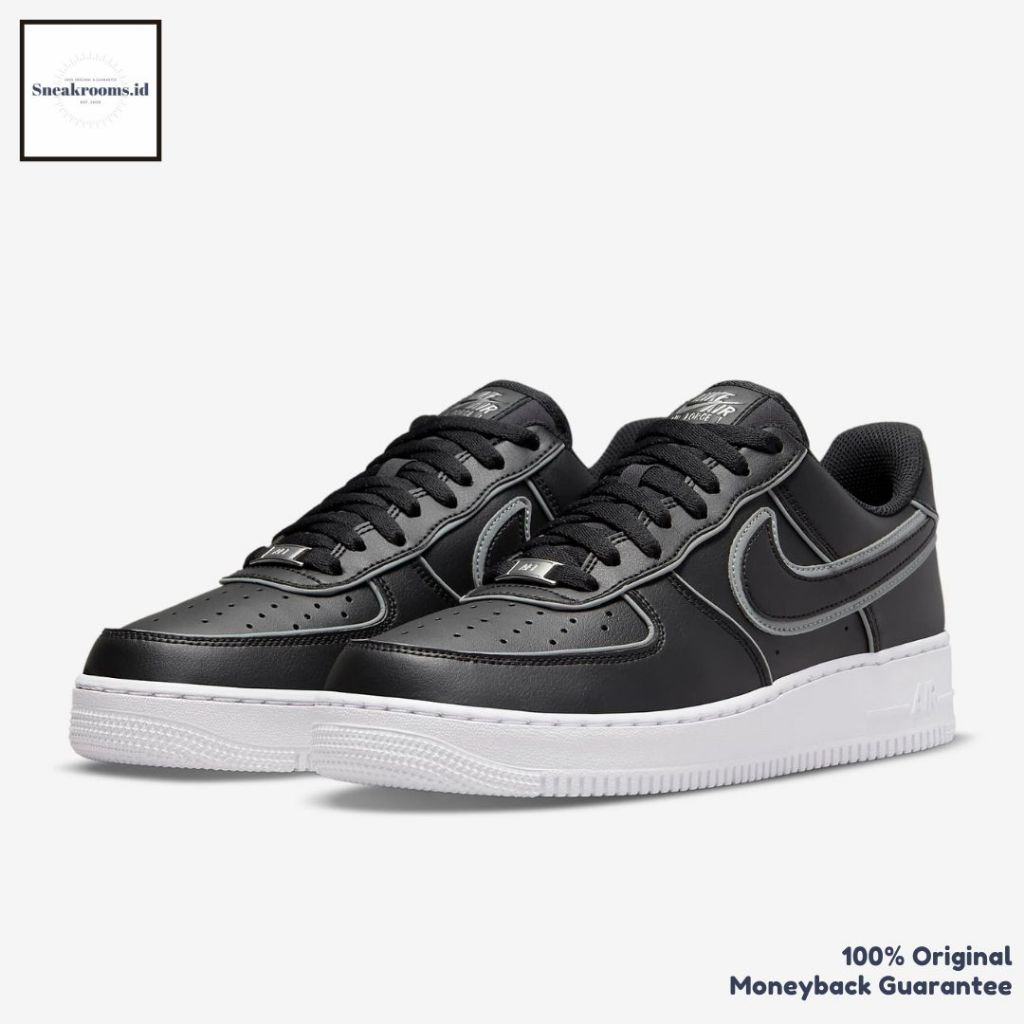 Nike Air Force 1 '07 LV8 Black White Reflective Original Resmi (100% Authentic)