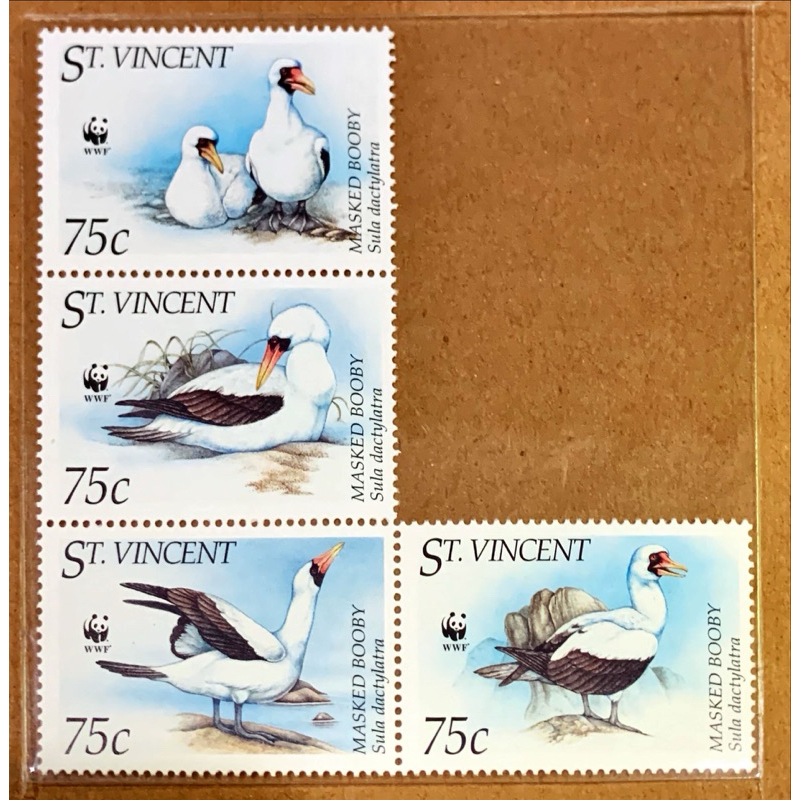 

(BA) PRANGKO St. VINCENT 1995 WWF MASKED BOOBY. 4V SERIES MNH.