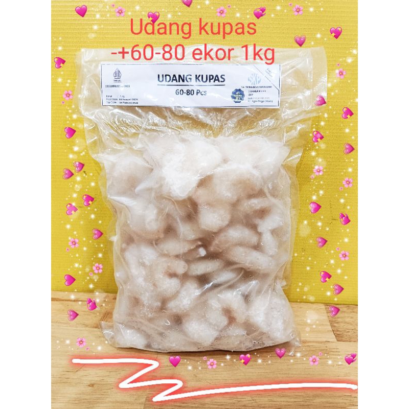 

UDANG KUPAS 60-80 EKOR ARGO 1KG /UDANG KUPAS BERLOGO HALAL