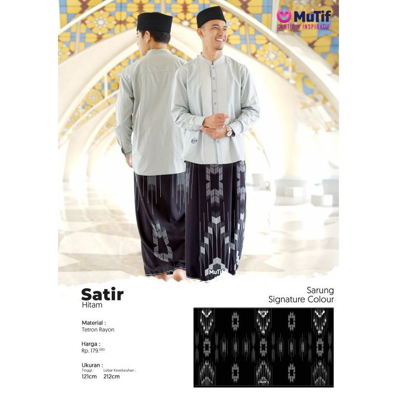 SARUNG MUTIF PRINTING SATIR ,AMMAR BLACK TERBARU