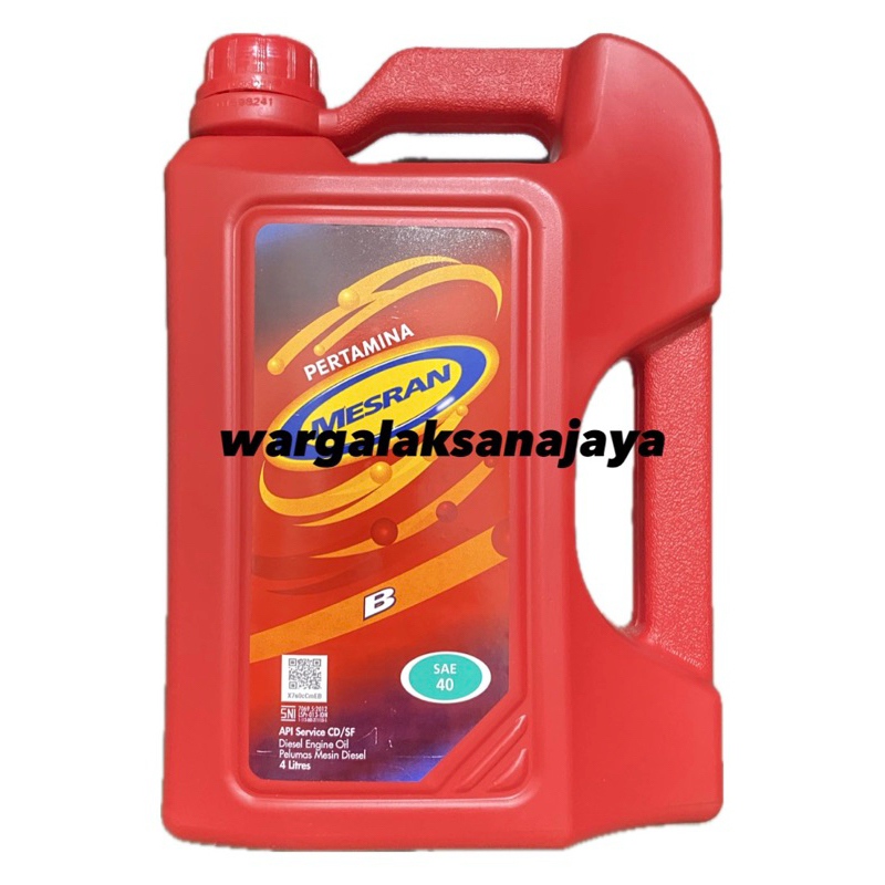4 Liter Oli Mesran (B) SAE 40 Oli Mesin Penggerak Diesel [Mesran]