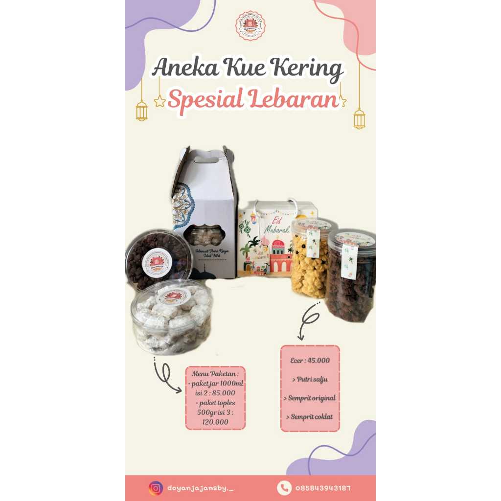 

Paket hampers Kue kering Idul Fitri toples bulat