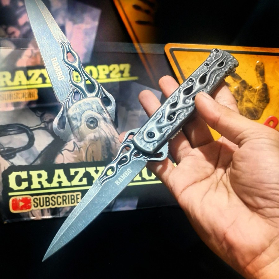 Pisau Lipat Survival Rambo 1470 Camping Outdoor