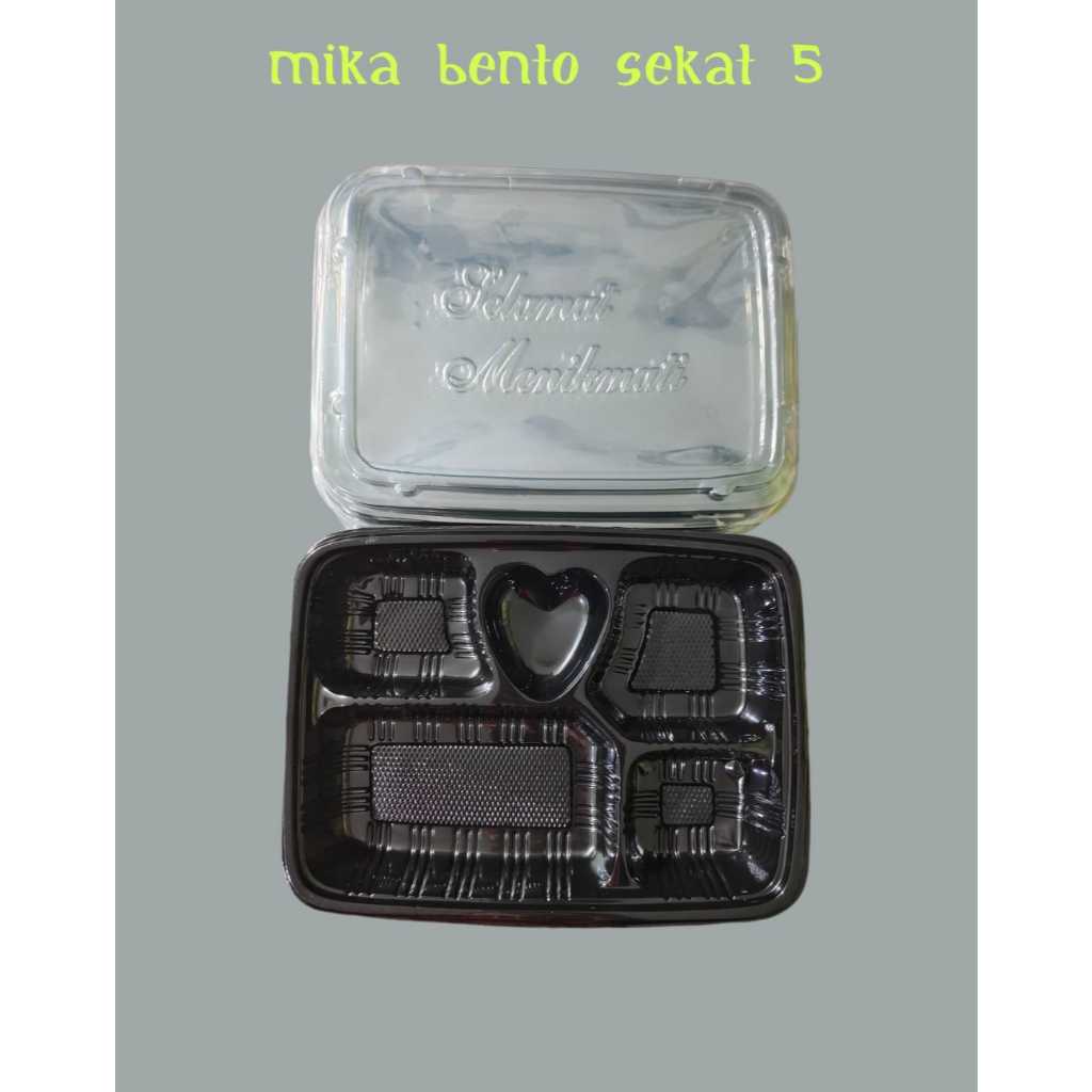 Mika Bento Box Sekat5 Tray Bento Tempat Makan Plastik Kotak catering Sekat 5